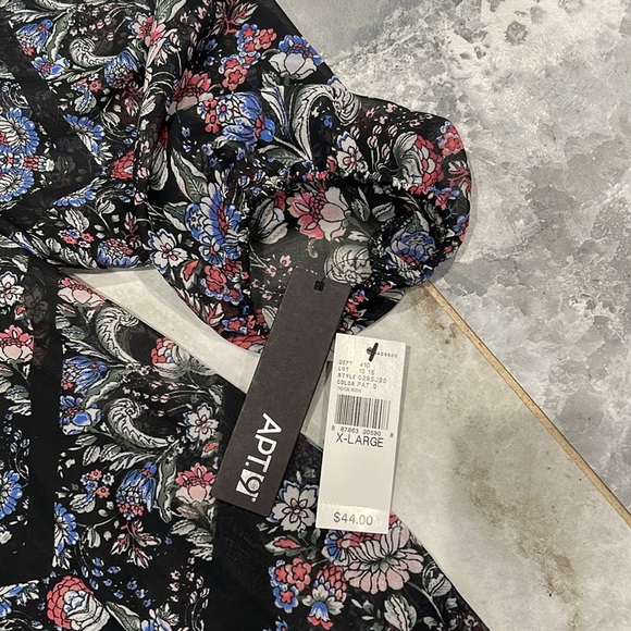 Apt. 9 Black Flutter Sleeve Smocked Blouse - Picture 8 of 9